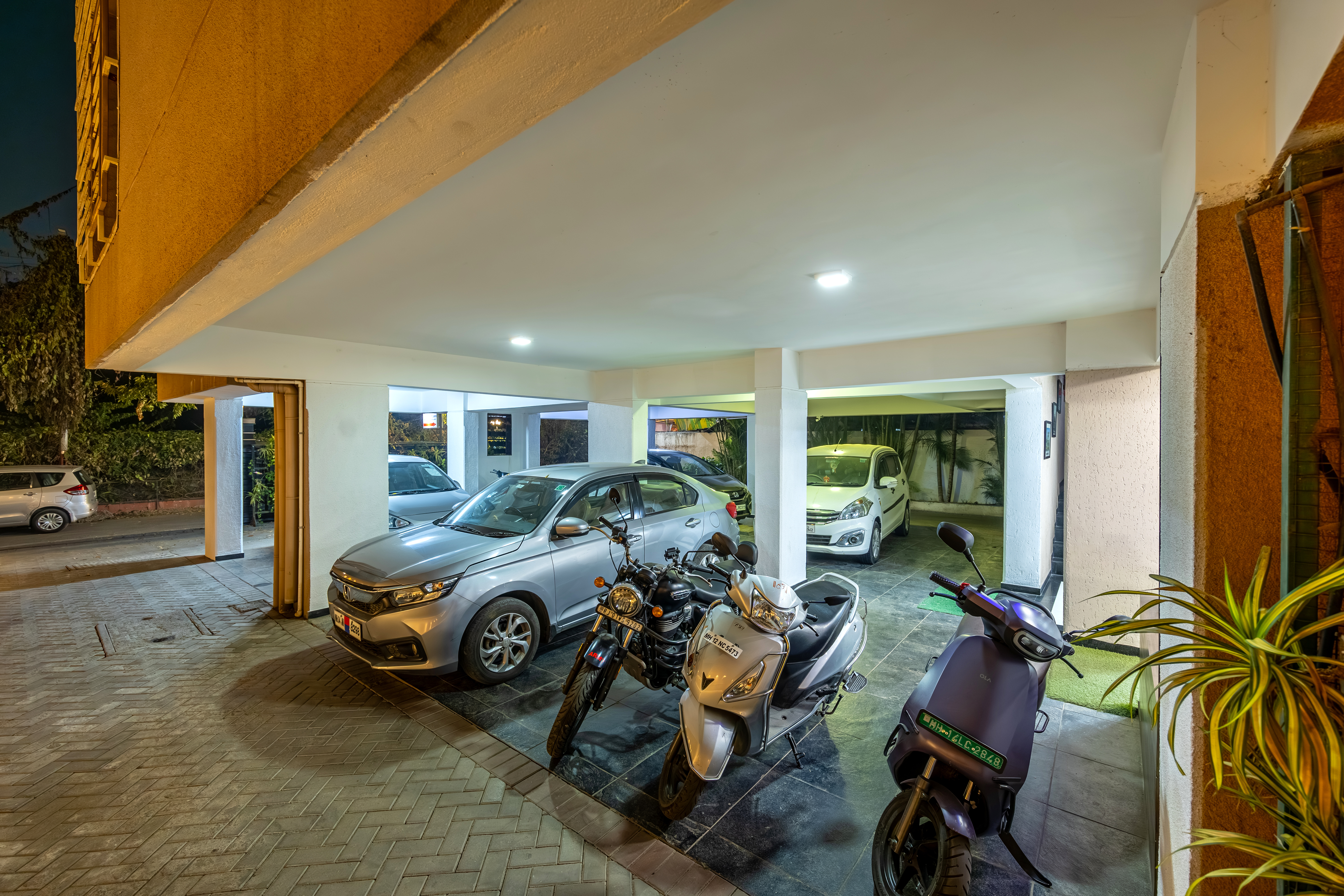 Parking area at Kedari Residency