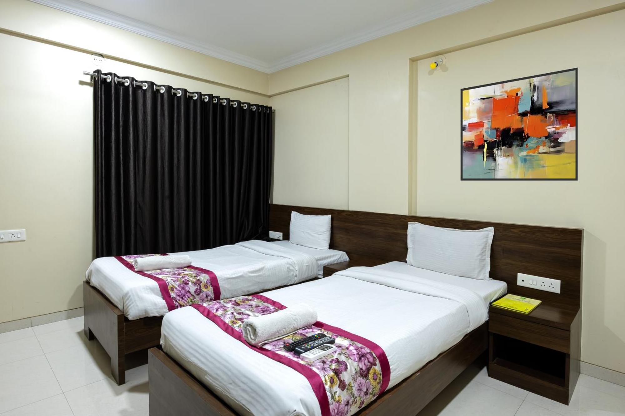 Well-appointed hotel room with modern amenities
